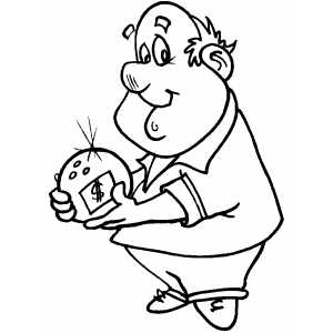 Bowler With Cash Ball coloring page