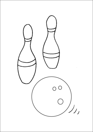 Bowling Ball And Pins coloring page