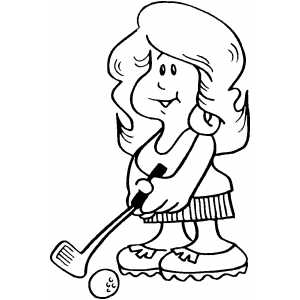 Golfer Woman coloring page