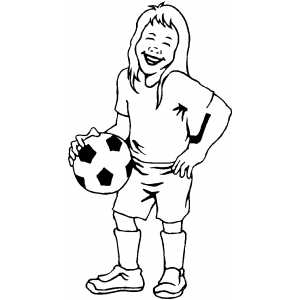 Soccer Girl Player coloring page