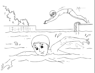 Swimmers In Pool coloring page