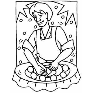 Carving The Turkey coloring page