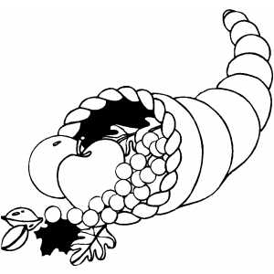 Cornucopia With Apples coloring page
