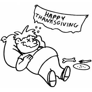 Feeling Stuffed And Happy coloring page