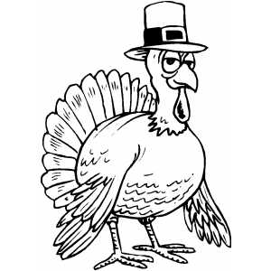 Turkey Wearing Hat coloring page