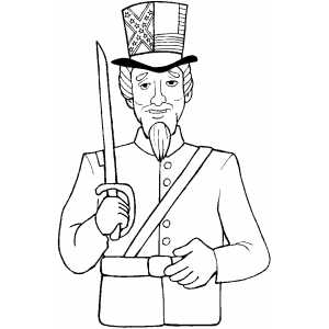 Uncle Sam With Sword coloring page