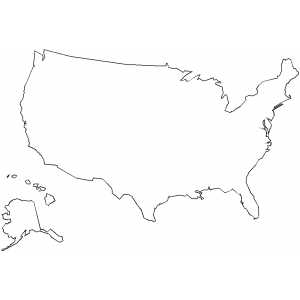 USA Map With Hawaii coloring page