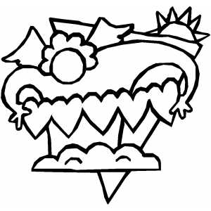 Angel And Heart Cut Outs coloring page