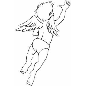 Flying Cupid coloring page