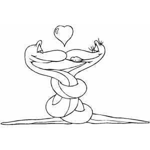 Lovers Snakes coloring page