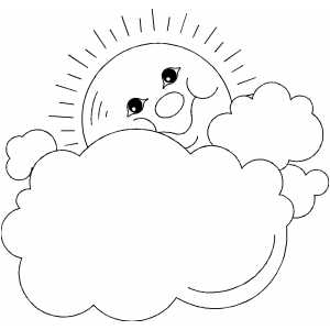 Sun And Clouds Frame coloring page