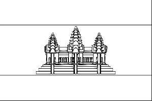 Cambodia Flag coloring page