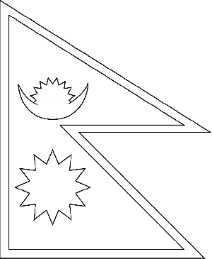 Nepal Flag coloring page