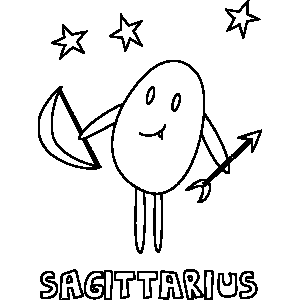Primitive Sagittarius Zodiac Coloring Page
