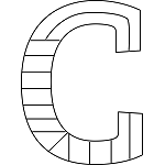 Uppercase C Coloring Page