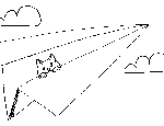 Paper Airplane With Cat Coloring Page
