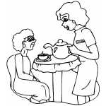 Nurse Making Tea For Old Woman