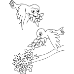 Birds Carrying Flowers