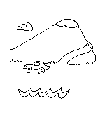 Car in the Coast Coloring Page
