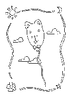 Cat Balloon Coloring Page