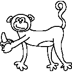 Whimsical Monkey Chinese Zodiac Coloring Page