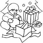 Small Boy Opening Gifts