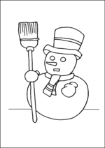 Snowman Holding Broom