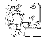 Dinosaur Taking A Bath
