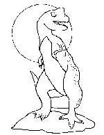 Dinosaur on Rock Coloring Page