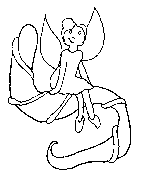 Fairy Sitting on a Root Coloring Page