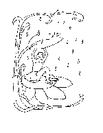 Fairy Under Protecting From Rain Coloring Page