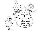 Scary Children with Pumpkin Coloring Page