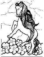 Pony with Flowers Coloring Page