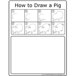 How to Draw Happy Pig