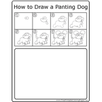 How to Draw Panting Dog