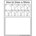 How to Draw Standing Rhino