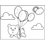 Bear Tied to Balloons
