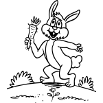 Happy Rabbit With Carrot