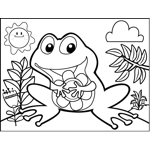 Happy Frog with Flower