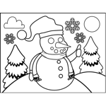 Snowman in Santa Hat