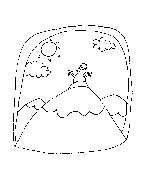 Snowman in the Hill Coloring Page