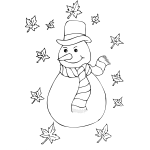 Snowman and Leaves