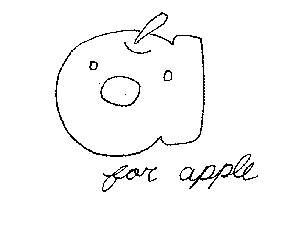 A is for Apple Coloring Page