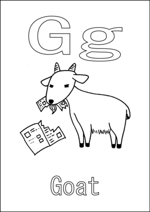 G is for Goat coloring page