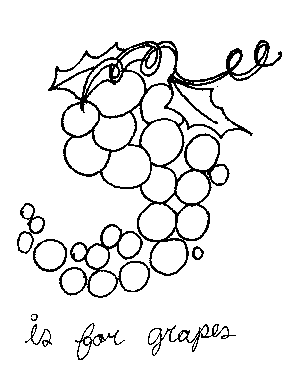 G is for Grapes Coloring Page