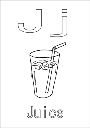 J is for Juice coloring page