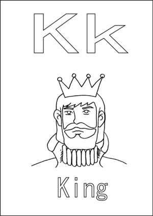 K is for King coloring page