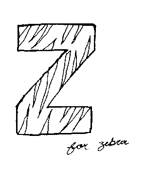 Z is for Zebra Coloring Page