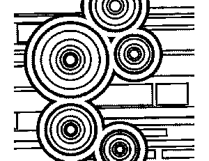 Circles and Rectangle Design Coloring Page