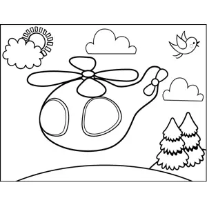 Cute Helicopter coloring page